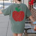 Apple Dot Pattern Art Teacher Appreciation Men Women Humor Women's Comfort Colors T-Shirt Back Print Moss Apple Dot Pattern Art Teacher Appreciation Men Women Humor Women's Comfort Colors T-Shirt Back Print Moss
