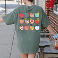 Art Apples Back To School For Teacher Student Women's Comfort Colors T-Shirt Back Print Moss Art Apples Back To School For Teacher Student Women's Comfort Colors T-Shirt Back Print Moss