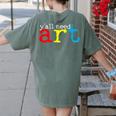 Art Teacher Artists Women's Comfort Colors T-Shirt Back Print Moss Art Teacher Artists Women's Comfort Colors T-Shirt Back Print Moss