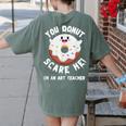 Art Teacher Halloween Donut Lover Costume Kawaii Monster Women's Comfort Colors T-Shirt Back Print Moss