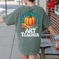 Art Teacher Pumpkin Painting Halloween Costume Women's Comfort Colors T-Shirt Back Print Moss Art Teacher Pumpkin Painting Halloween Costume Women's Comfort Colors T-Shirt Back Print Moss