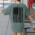 ASL Flag Sign Language Deaf ASL Teacher For Men Women Women's Comfort Colors T-Shirt Back Print Moss
