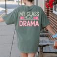 Theatre School Drama Class Musical Theater Drama Teacher Women's Comfort Colors T-Shirt Back Print Moss Theatre School Drama Class Musical Theater Drama Teacher Women's Comfort Colors T-Shirt Back Print Moss