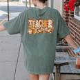Autumn Pumpkin Thanksgiving Coffee Floral Teacher Fall Women's Comfort Colors T-Shirt Back Print Moss Autumn Pumpkin Thanksgiving Coffee Floral Teacher Fall Women's Comfort Colors T-Shirt Back Print Moss