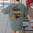This Is My Awesome Teacher Costume Halloween Witch Women's Comfort Colors T-Shirt Back Print Moss