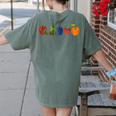 Back To School Cute Hungry Lover Fruits Teacher Women's Comfort Colors T-Shirt Back Print Moss Back To School Cute Hungry Lover Fruits Teacher Women's Comfort Colors T-Shirt Back Print Moss