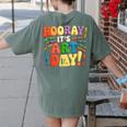 Back To School Hooray It's Art Day Art Teacher Artist Women's Comfort Colors T-Shirt Back Print Moss