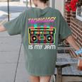 Back To School Retro Technology Is My Jam 80's Teacher Women's Comfort Colors T-Shirt Back Print Moss Back To School Retro Technology Is My Jam 80's Teacher Women's Comfort Colors T-Shirt Back Print Moss