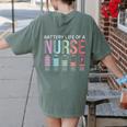 Battery Life Of A Nurse School Teacher Appreciation Women's Comfort Colors T-Shirt Back Print Moss