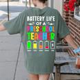 Battery Life Of a Preschool School Teacher School Week Women's Comfort Colors T-Shirt Back Print Moss Battery Life Of a Preschool School Teacher School Week Women's Comfort Colors T-Shirt Back Print Moss