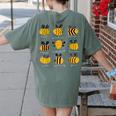Bee Kind Positive Brave Happy Confident Humble Teacher Women's Comfort Colors T-Shirt Back Print Moss Bee Kind Positive Brave Happy Confident Humble Teacher Women's Comfort Colors T-Shirt Back Print Moss