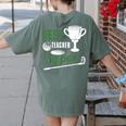 Best Teacher By Par Golf Golfer Women's Comfort Colors T-Shirt Back Print Moss