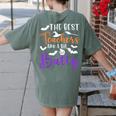 The Best Teachers Are A Bit Batty Teacher Bat Halloween Women's Comfort Colors T-Shirt Back Print Moss The Best Teachers Are A Bit Batty Teacher Bat Halloween Women's Comfort Colors T-Shirt Back Print Moss