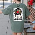 Bleached Teacher Para Life Paraprofessional Cute Messy Bun For Men Women Girls Kids Women's Comfort Colors T-Shirt Back Print Moss