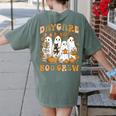 Boo Crew Daycare Teacher Matching Halloween Costume Ghost Women's Comfort Colors T-Shirt Back Print Moss Boo Crew Daycare Teacher Matching Halloween Costume Ghost Women's Comfort Colors T-Shirt Back Print Moss