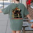 All Booked For Christmas Christmas Book Tree For Teacher For Men Women Kids Women's Comfort Colors T-Shirt Back Print Moss All Booked For Christmas Christmas Book Tree For Teacher For Men Women Kids Women's Comfort Colors T-Shirt Back Print Moss