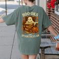 Books Are Spooktacular Ghost Book Reading Halloween Teachers Women's Comfort Colors T-Shirt Back Print Moss Books Are Spooktacular Ghost Book Reading Halloween Teachers Women's Comfort Colors T-Shirt Back Print Moss