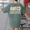 Boys Girls Teachers Rock Back To School ABCD Back In Class Women's Comfort Colors T-Shirt Back Print Moss