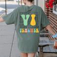Braille Teacher Of The Visually Impaired Groovy VI Teacher Women's Comfort Colors T-Shirt Back Print Moss Braille Teacher Of The Visually Impaired Groovy VI Teacher Women's Comfort Colors T-Shirt Back Print Moss