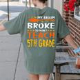 My Broom Broke So Now I Teach 5th Grade Halloween Teacher Women's Comfort Colors T-Shirt Back Print Moss My Broom Broke So Now I Teach 5th Grade Halloween Teacher Women's Comfort Colors T-Shirt Back Print Moss