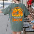My Broom Broke So Now I Teach English Halloween Teacher Women's Comfort Colors T-Shirt Back Print Moss My Broom Broke So Now I Teach English Halloween Teacher Women's Comfort Colors T-Shirt Back Print Moss