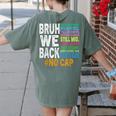 Bruh We Back Bruh No Cap We'Re Back Teacher Student Women's Comfort Colors T-Shirt Back Print Moss