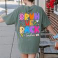 Bruh We Back Teachers First Day Back To School Teachers Women's Comfort Colors T-Shirt Back Print Moss Bruh We Back Teachers First Day Back To School Teachers Women's Comfort Colors T-Shirt Back Print Moss