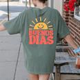 Buenos Dias Spanish Teacher Appreciation Back To School Women's Comfort Colors T-Shirt Back Print Moss Buenos Dias Spanish Teacher Appreciation Back To School Women's Comfort Colors T-Shirt Back Print Moss