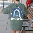 Bulldogs School Mascot Rainbow Teacher Lover Women's Comfort Colors T-Shirt Back Print Moss Bulldogs School Mascot Rainbow Teacher Lover Women's Comfort Colors T-Shirt Back Print Moss