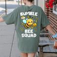 Bumble Bee Squad Honey Bumblebee Teacher Team Group Women's Comfort Colors T-Shirt Back Print Moss