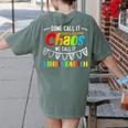 Some Call It Chaos We Call It Kindergarten Teacher Women's Comfort Colors T-Shirt Back Print Moss Some Call It Chaos We Call It Kindergarten Teacher Women's Comfort Colors T-Shirt Back Print Moss