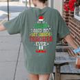 All Is Calm Said No 1st Grade Teacher Ever Christmas Teacher Women's Comfort Colors T-Shirt Back Print Moss