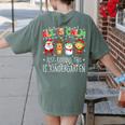 All Is Calm Xmas Kindergarten Christmas Season Teacher Women's Comfort Colors T-Shirt Back Print Moss