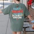 I Can't Answer That For You Staar Test Teacher Testing Day Women's Comfort Colors T-Shirt Back Print Moss I Can't Answer That For You Staar Test Teacher Testing Day Women's Comfort Colors T-Shirt Back Print Moss
