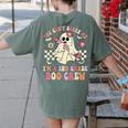 You Can't Scare Me Im A 2nd-Grade Boo Crew Teacher Halloween Women's Comfort Colors T-Shirt Back Print Moss