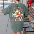 You Can't Scare Me I Teach High School Teacher Halloween Women's Comfort Colors T-Shirt Back Print Moss