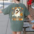 You Can't Scare Me I Teach Sixth Grade Teacher Halloween Women's Comfort Colors T-Shirt Back Print Moss