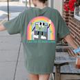 Career In Modeling AAC Teacher SLP SPED Communication Autism Women's Comfort Colors T-Shirt Back Print Moss