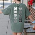 Cat Themed Artist Value Scale Educational Art Teacher Women's Comfort Colors T-Shirt Back Print Moss