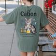 Cation Shirt Cat Science Chemistry Teacher Chemist Pun Women's Comfort Colors T-Shirt Back Print Moss