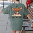 Chihuahua 100 Days Of School Rainbow Glasses Teacher Women's Comfort Colors T-Shirt Back Print Moss