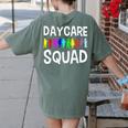Childcare Daycare Squad Daycare Teacher Men Women Women's Comfort Colors T-Shirt Back Print Moss