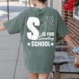 Christian Teacher S Is For Sunday School Essentials Women's Comfort Colors T-Shirt Back Print Moss