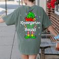 Christmas Kindergarten Elf Squad Teacher Student Women's Comfort Colors T-Shirt Back Print Moss Christmas Kindergarten Elf Squad Teacher Student Women's Comfort Colors T-Shirt Back Print Moss