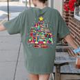 Christmas Library Tree Love Reading Books Nerd Teacher Women's Comfort Colors T-Shirt Back Print Moss Christmas Library Tree Love Reading Books Nerd Teacher Women's Comfort Colors T-Shirt Back Print Moss