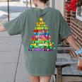 Christmas Tree Made Of Crayons School Teacher Life Student Women's Comfort Colors T-Shirt Back Print Moss Christmas Tree Made Of Crayons School Teacher Life Student Women's Comfort Colors T-Shirt Back Print Moss