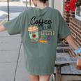 Coffee Gives Me Teacher Power Teacher Elementary Women Women's Comfort Colors T-Shirt Back Print Moss Coffee Gives Me Teacher Power Teacher Elementary Women Women's Comfort Colors T-Shirt Back Print Moss