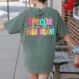 Color Special Education Squad Groovy Dream Team SPED Teacher Women's Comfort Colors T-Shirt Back Print Moss