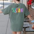 Colorful Steam Letters For Steam Program Teacher And Student Women's Comfort Colors T-Shirt Back Print Moss