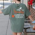 Computer Teacher Halloween Spooky Men Women Kids Women's Comfort Colors T-Shirt Back Print Moss Computer Teacher Halloween Spooky Men Women Kids Women's Comfort Colors T-Shirt Back Print Moss